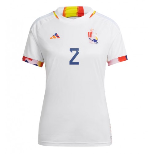Belgia Toby Alderweireld #2 Koszulka Wyjazdowych Kobiety MŚ 2022 Krótki Rękaw Belgia Toby Alderweireld #2 Koszulka Wyjazdowych Kobiety MŚ 2022 Krótki Rękaw